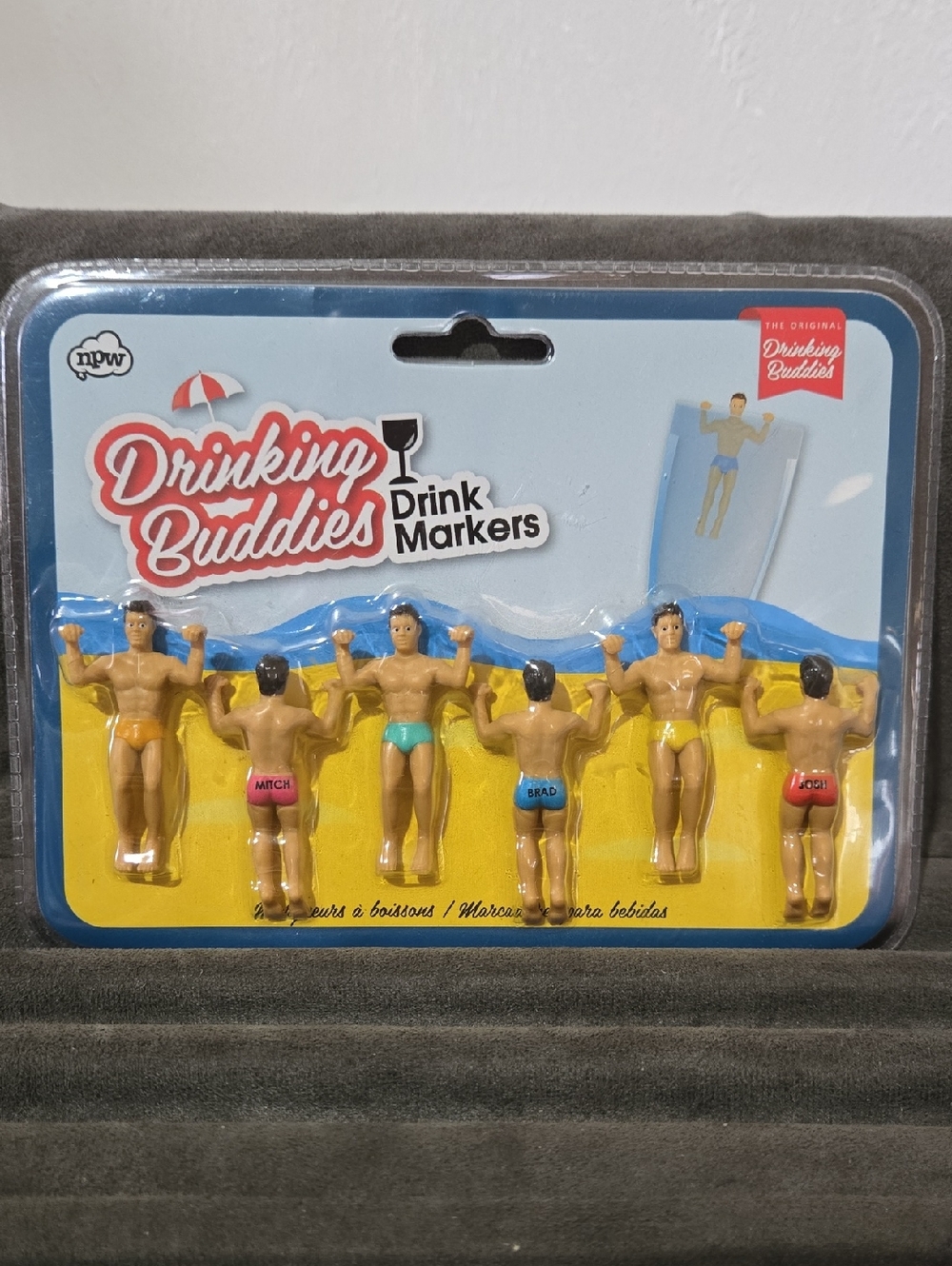Drinking Buddies Men Swim Trunks Drink Markers - Assorted Colors (Set of 6)